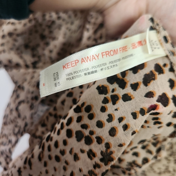 Free People Intimately Sheer Sleepin In Shirt Leopard Print Top Oversized Small - Picture 8 of 9